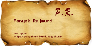 Panyek Rajmund névjegykártya